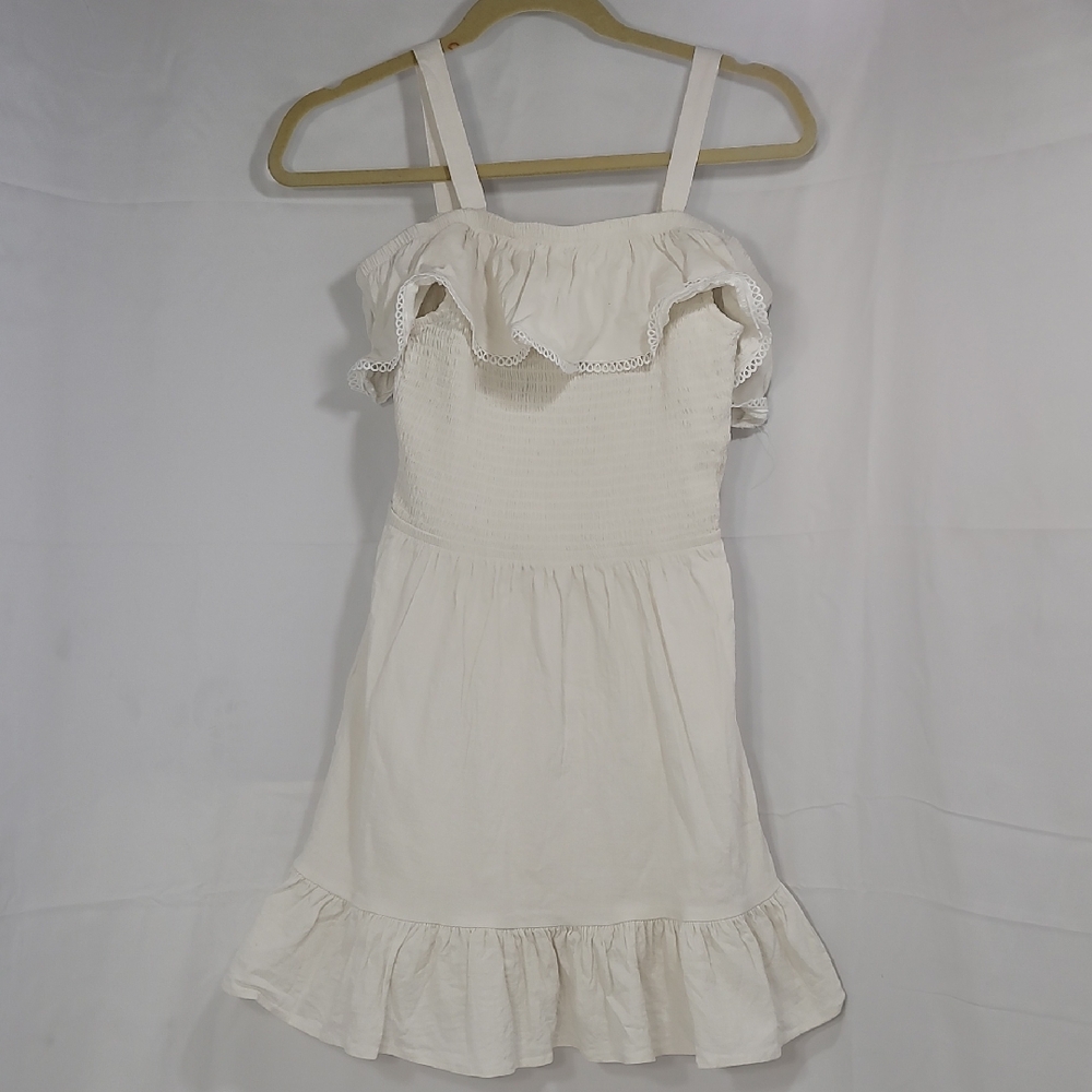 SO White Ruffled Tiered Sundress Square Neck